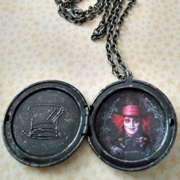Disney Jewelry - DISNEY ALICE IN WONDERLAND Johnny Depp Mad Hatter Time Funny in Dreams Necklace